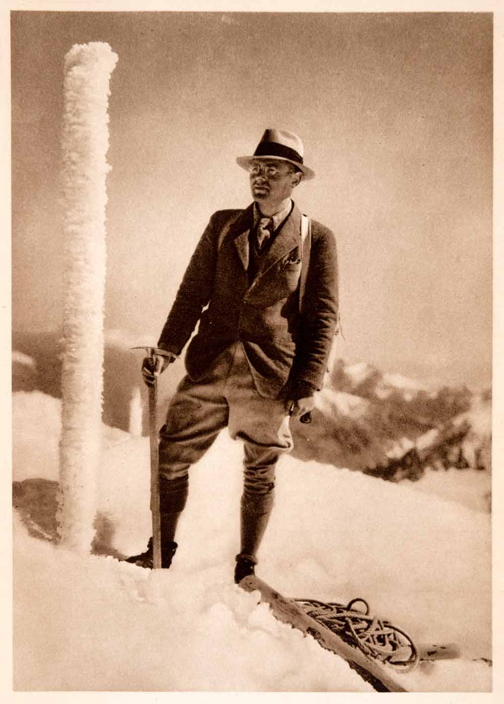 1937 Photogravure Hubert Walker Summit Smilaun Otztal Alps Tyrol Austria XGDA6