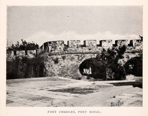 1925 Print Fort Charles Port Royal Navy Jamaica English Caribbean XGDA7