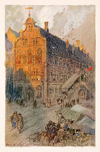 1918 Print George Wharton Edwards Hotel Ville Mulhouse Alscae Architecture XGDA8