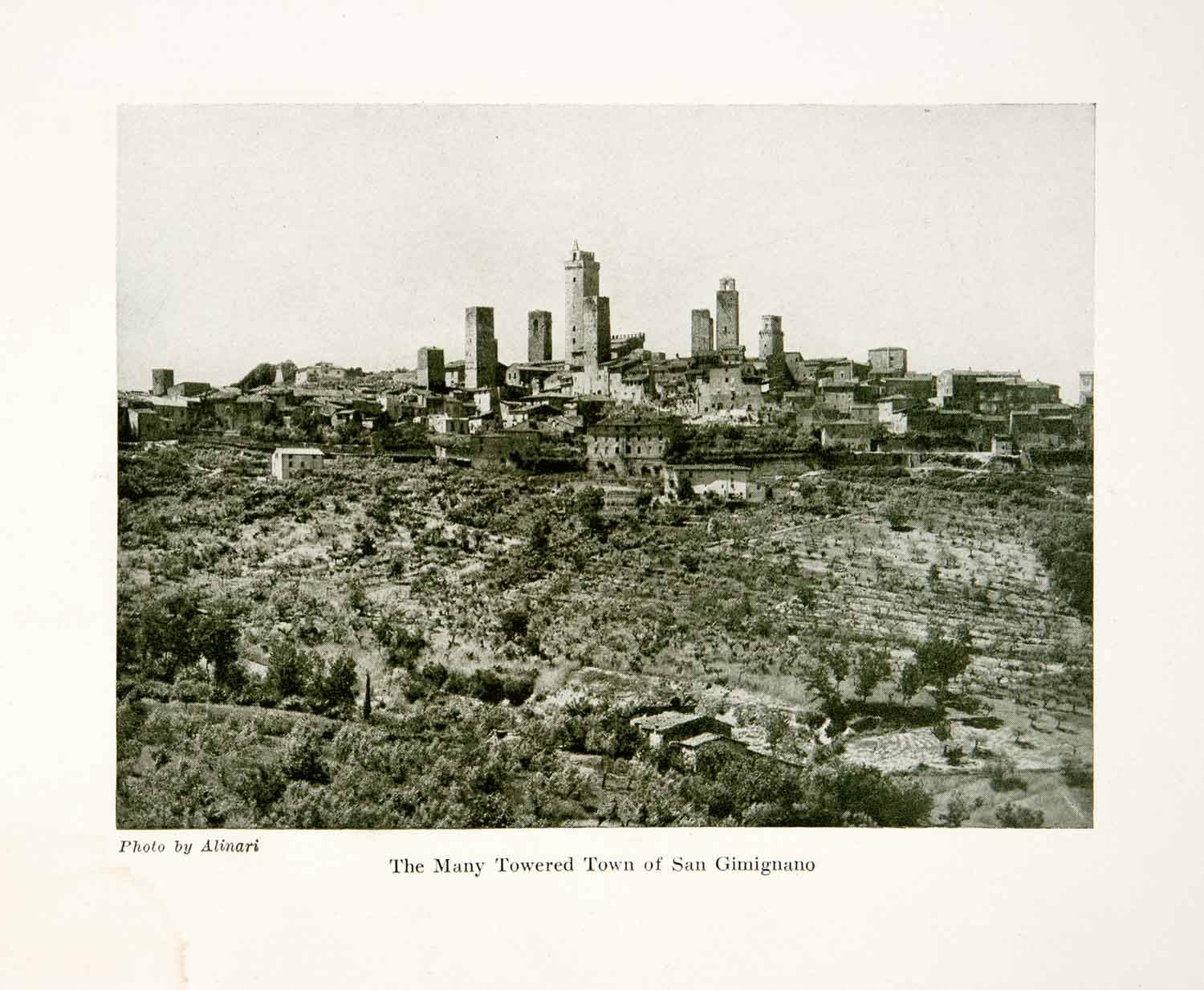 1928 Print San Gimignano Italy Cityscape Historic Image Alinari XGDB1