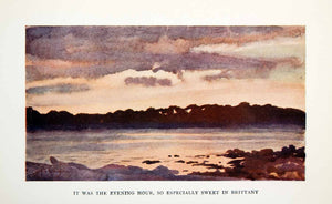 1906 Color Print Thomas Gotch Lake Ocean Shore Beach France Landscape XGDB3