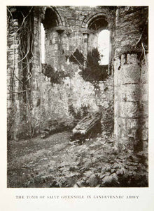 1906 Print France Tomb Grave Saint Gwennole Landevennec Abbey Monastery XGDB3