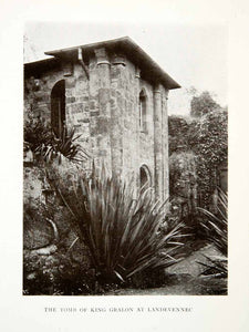 1906 Print France Tomb King Gralon Landevennec Abbey Monastery Breton XGDB3