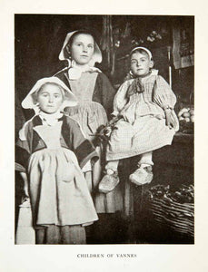 1906 Print France Children Vannes Kid Commune Brittany Breton Young XGDB3