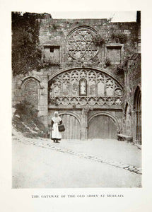 1906 Print France Gateway Door Abbey Morlaix Breton Commune Finistere XGDB3