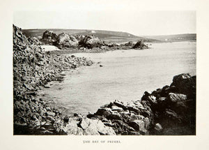 1906 Print France Bay Shore Sea Rock Primel Ocean Landscape Port Dock XGDB3