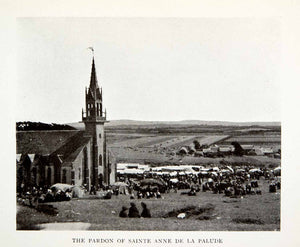 1906 Print France Pardon Saint Anne Palude Field Ceremony Breton XGDB3