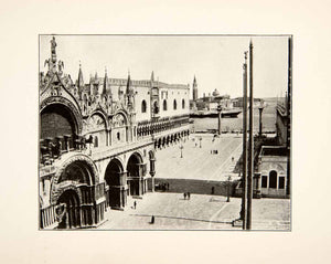 1893 Print Piazzetta Ducale Palace Doge San Marco St Marks Square Venice XGDB4