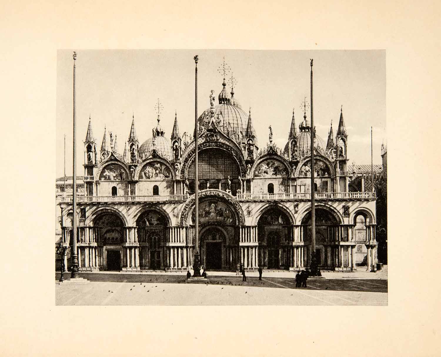 1902 Photogravure Venice Venezia Saint Mark Basilica Church Cathedral XGDB6