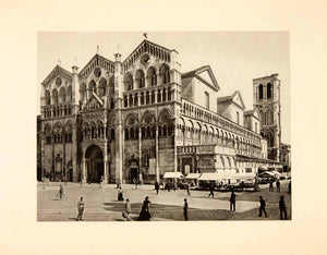 1902 Photogravure Basilica Facade Cathedral Church Saint George Ferrara XGDB6