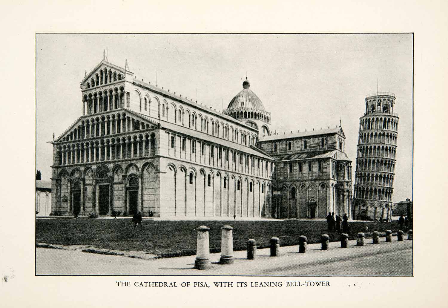 1927 Print Cathedral Square Piazza Duomo Pisa Leaning Tower Miracles XGDB9
