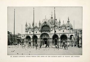 1927 Print Patriarchal Cathedral Basilica Saint Mark San Marco Venice XGDB9
