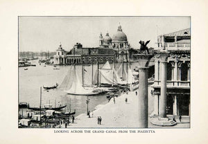 1927 Print Piazzetta Piazza San Marco Grand Canal Venice Italy Venetian XGDB9