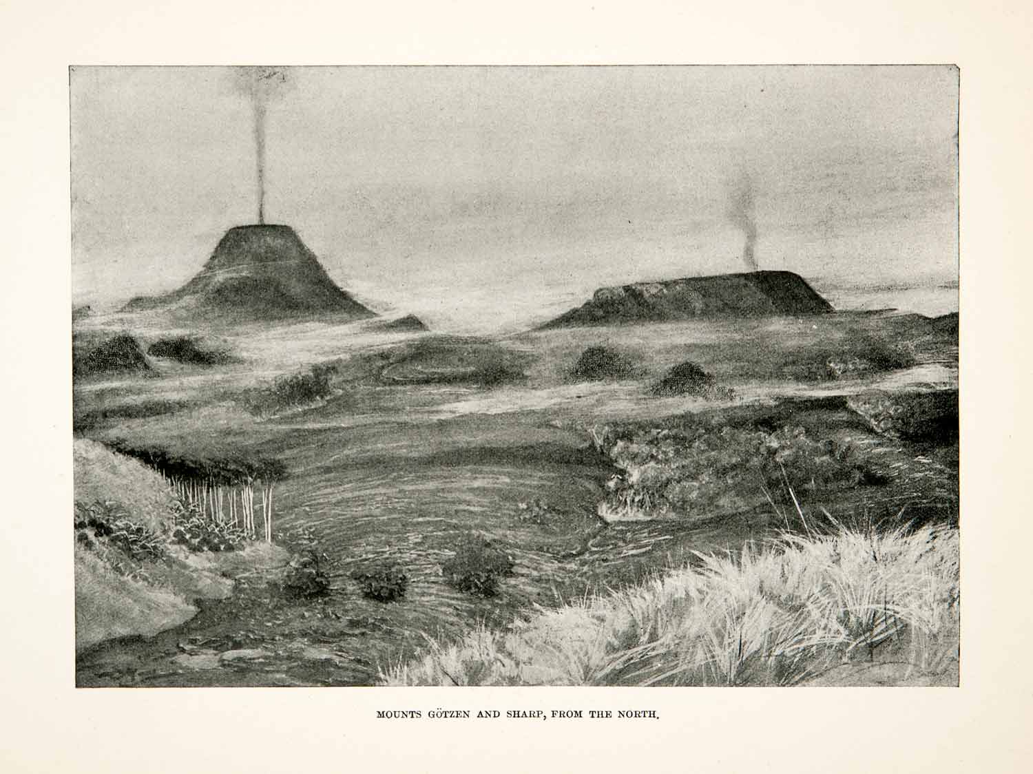 1900 Print Mount Gotzen Sharp North Africa Land Plants Volcano Eruption XGDC7