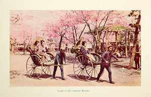 1904 Print Japan Meiji Period Pulled Rickshaw Transport Court Lady XGDD3