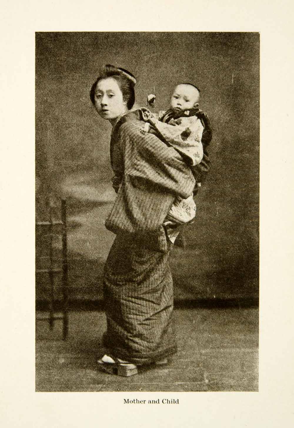 1904 Print Japanese Mother Child Baby Meiji Restoration Period
