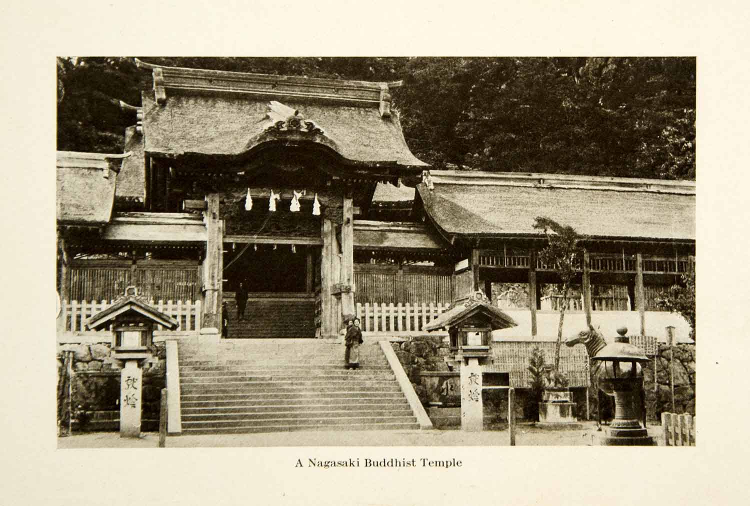 1904 Print Nagasaki Japan Buddhist Temple Kofukuji Obaku Religion XGDD3