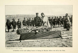 1904 Print Russo-Japanese War Buddhist Funeral Service Russian Officers XGDD5