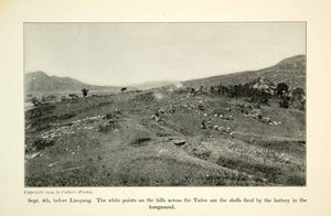 1904 Print Russo-Japanese War Liaoyang Battlefield Artillery Shells Combat XGDD5