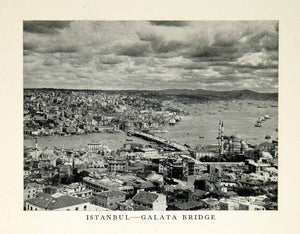 1952 Print Istanbul Turkey Galata Bridge Cityscape Golden Horn Strait XGDD7