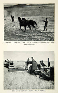 1952 Print Turkish Agriculture Threshing Winnowing Machinery Farming Land XGDD7