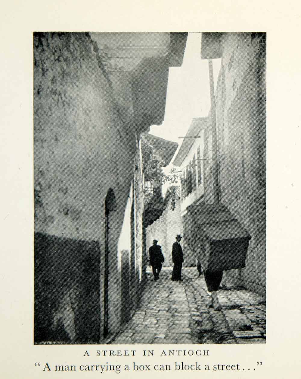 1952 Print Antioch Turkey Cityscape Street Scene Architecture Cobble Road XGDD7