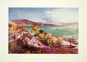 1922 Print Lake Galilee Tiberias Landscape Palestine Scenery John XGDD8