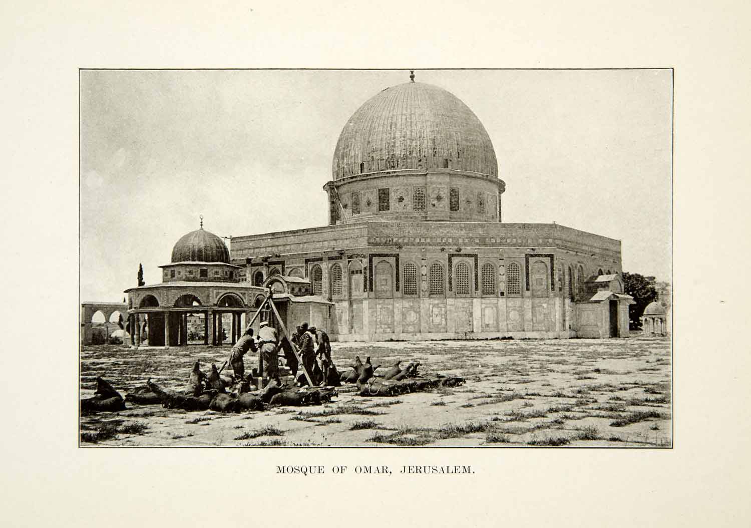 1922 Print Mosque Omar Jerusalem Religious Architecture Historic Landscape XGDD8