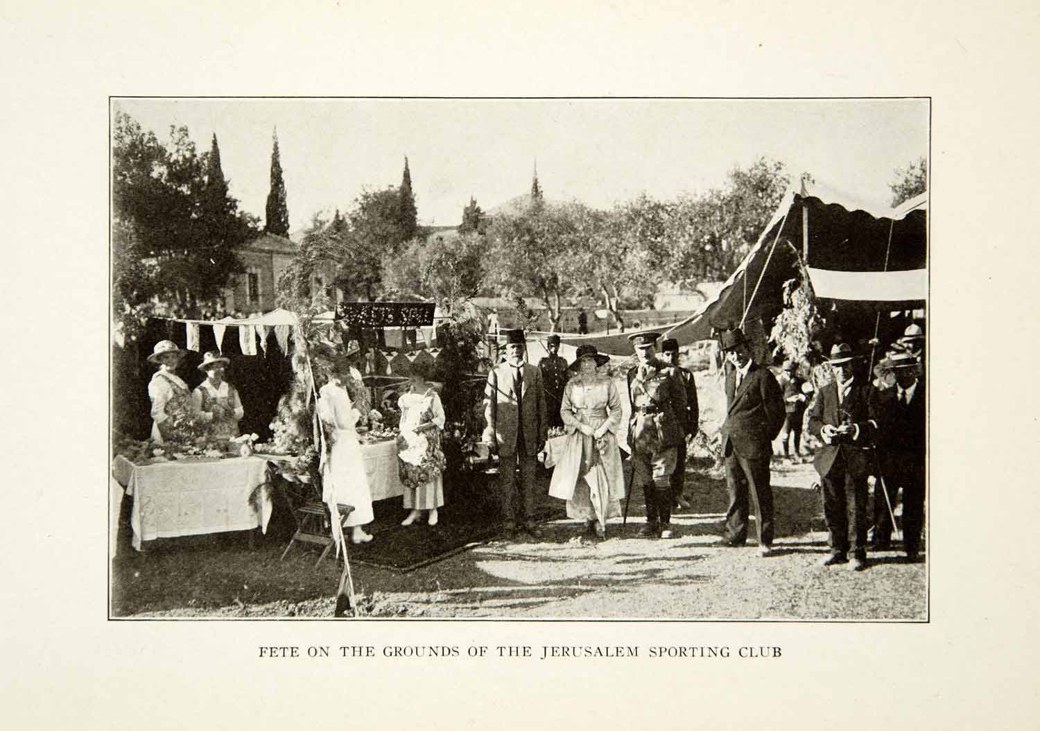 1922 Print Fete Jerusalem Sporting Club Middle East Group People Market XGDD8