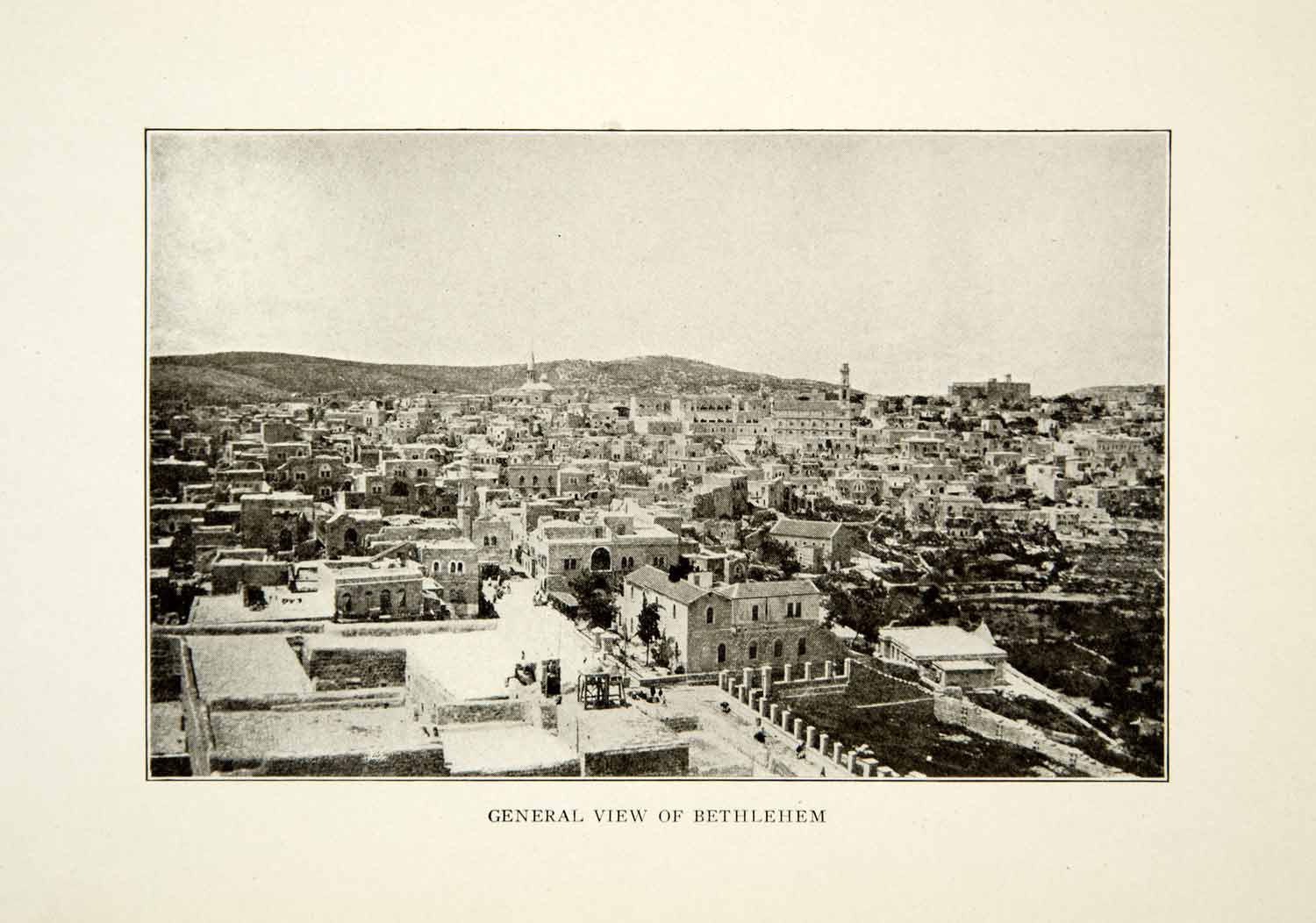 1922 Print Bethlehem Middle East Religious Cityscape Historic Ancient Holy XGDD8