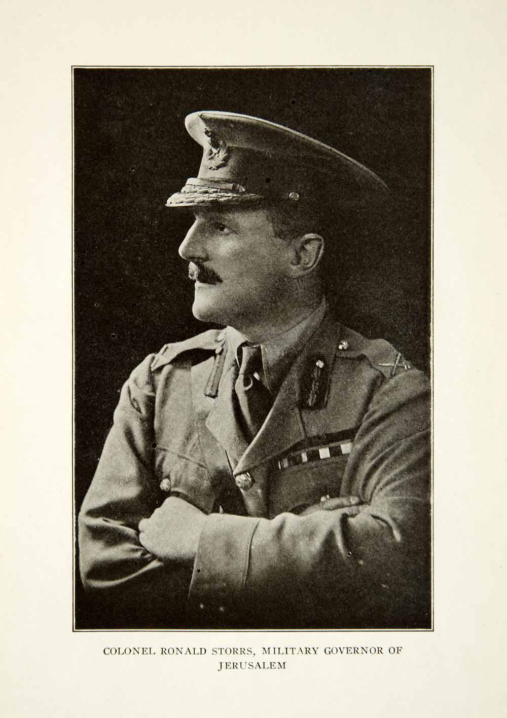 1922 Print Portrait Colonel Ronald Storrs Military Governor Jerusalem XGDD8