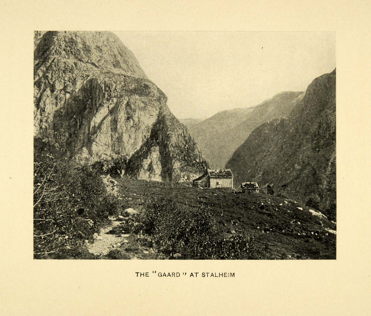 1904 Print Farm Gaard Stalheim Hardanger Mountain View Dwelling Landscape XGE1