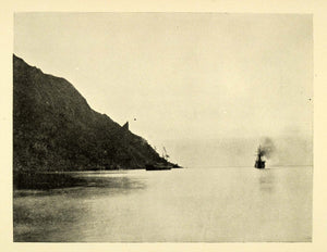 1898 Print North Cape Norway Boats Ship Mountain Ocean Mageroya Nordkapp XGE2