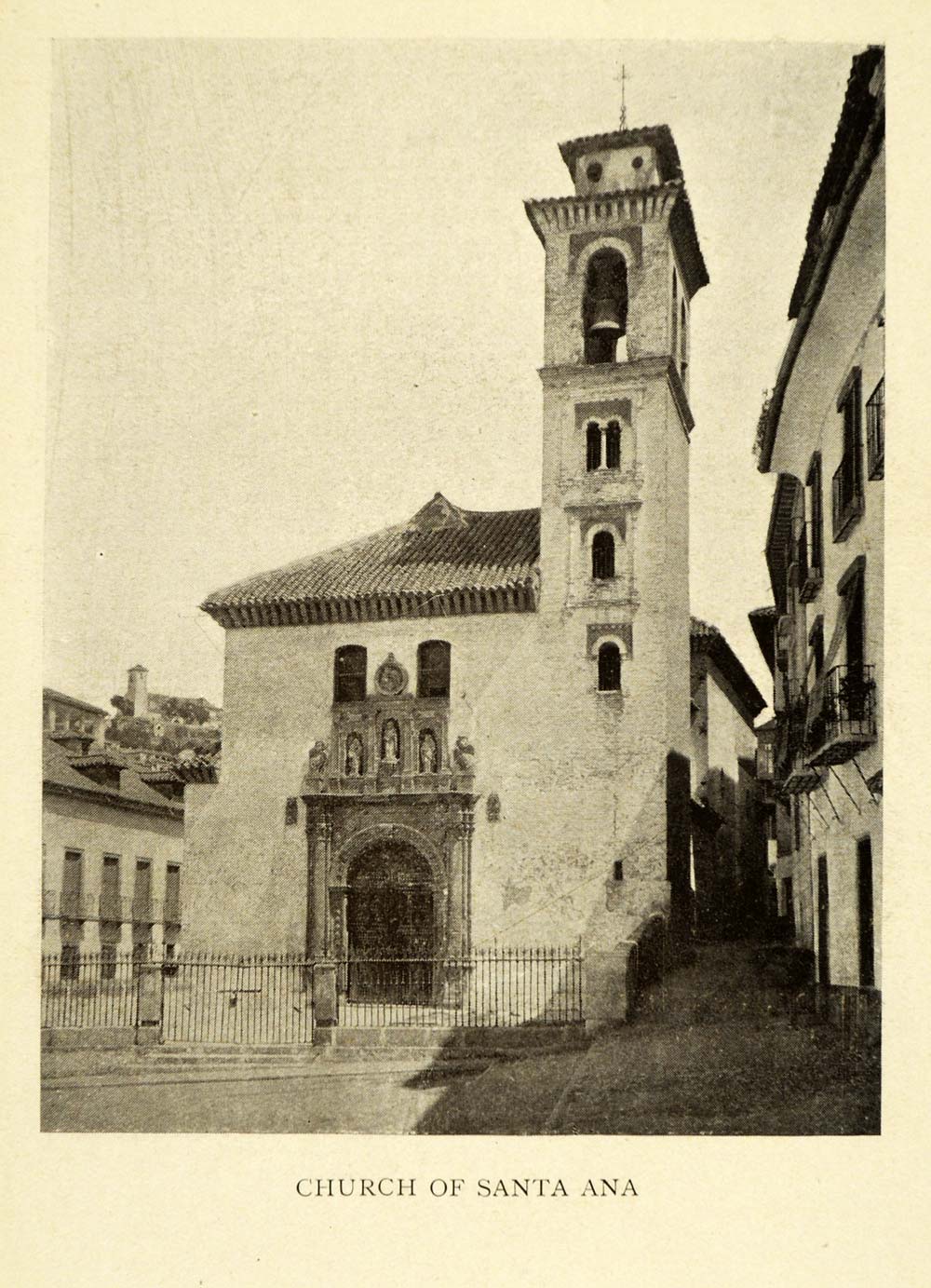 1907 Print Church Santa Ana Granada Spain Religion Historical Landmark XGE3