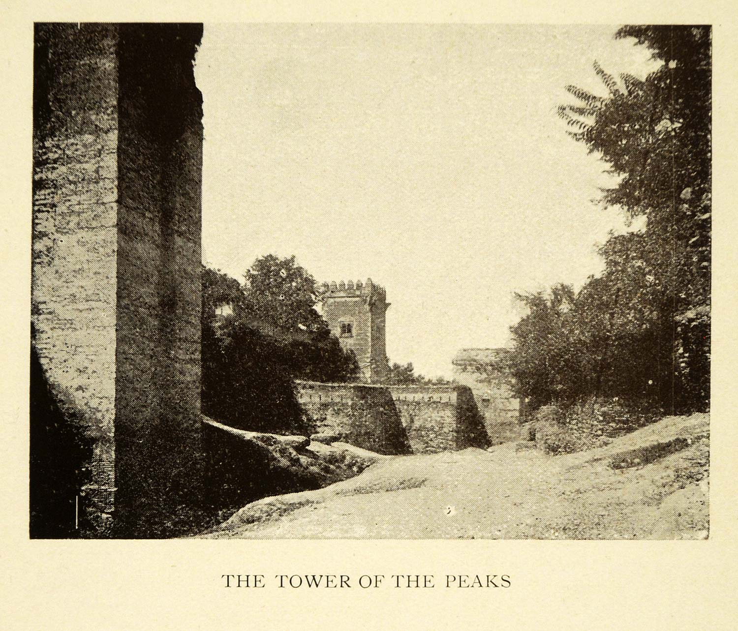 1907 Print Tower Peaks Granada Spain Historical Landmarks Architecture XGE3
