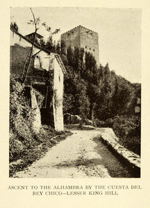 1907 Print Ascent Alhambra Cuesta Del Rey Chico Lesser King Hill Granada XGE3