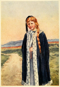 1908 Print Iceland Icelandic Woman Cultural Dress Fashion Attire M.A XGE4