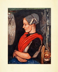1904 Print Nico Jungmann Art Elspeet Holland Woman Side Portrait Hat XGE7