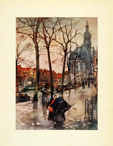 1904 Print Nico Jungmann Art Canal De Turfmarkt Hague Holland Cityscape XGE7