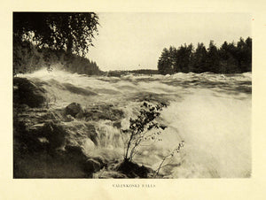 1908 Print Valinkoski Falls Vallinkoski Finland Suomi Landscape Scenery Art XGE8