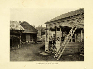 1908 Print Posting Inn Ladder Finland Suomi Children Family Architecture XGE8