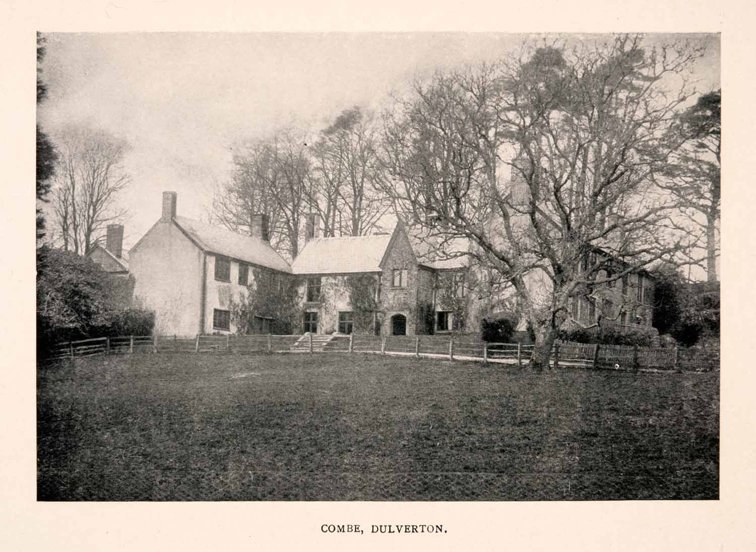 1906 Halftone Print Combe Manor House Dulverton Somerset England Ward XGEA1