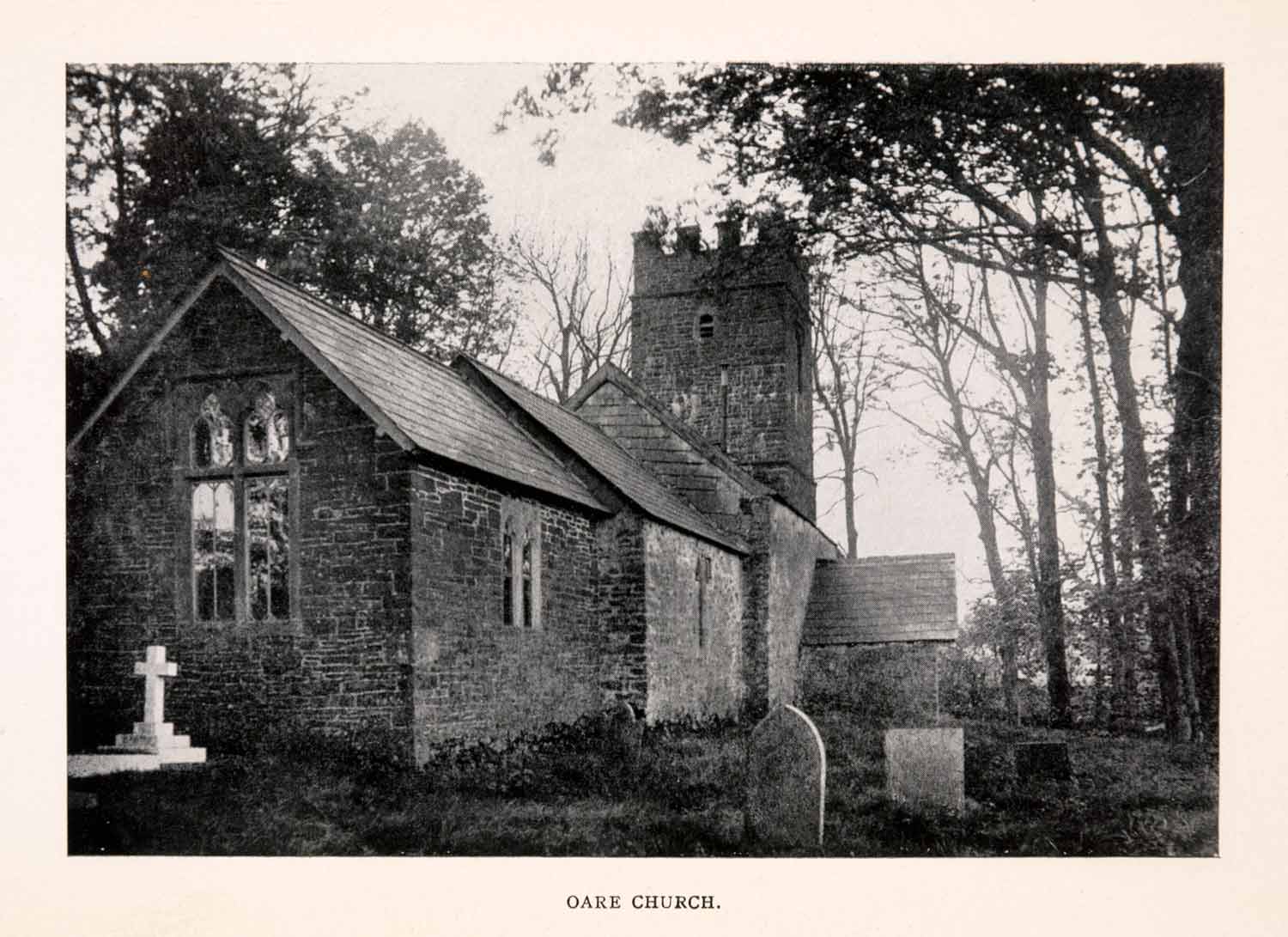1906 Halftone Print Ward Saint Mary Church Oare Exmoor Somerset England XGEA1