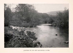 1906 Halftone Print Ward England Lyn Oare Badgworthy River Exmoor Somerset XGEA1