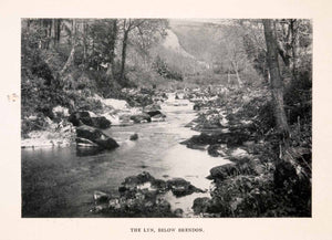 1906 Halftone Print Ward Lyn River England Brendon Devon Exmoor Landscape XGEA1