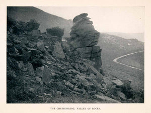1906 Halftone Print Cheesewring Granite Tor Geology Outcropping Cornwall XGEA1