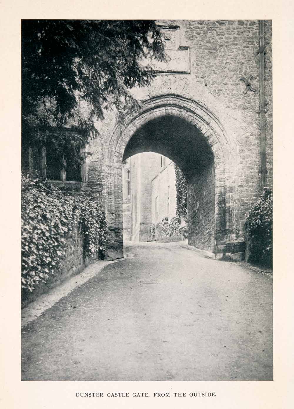 1906 Halftone Print Ward Dunster Castle Gate Somerset England XGEA1