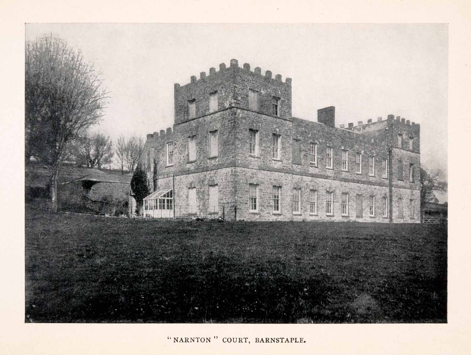 1906 Halftone Print Narnton Court Manor House Barnstaple Devon England XGEA1