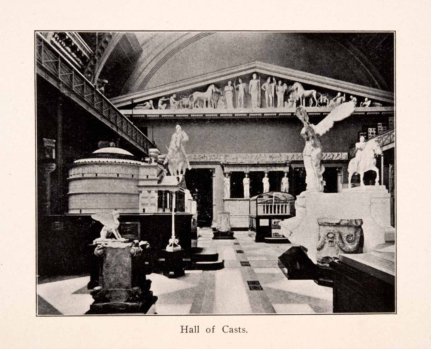 1910 Halftone Print Metropolitan Museum New York Art Met Hall Casts Greek XGEA2