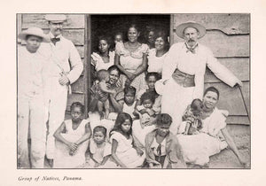 1900 Halftone Print Portrait Panama Central America Native Family Children XGEA7